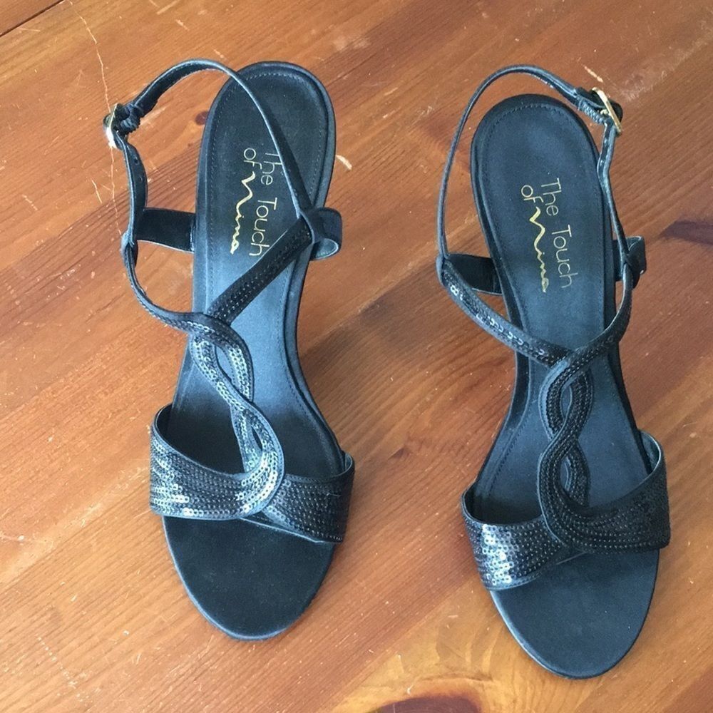 Elegant Touch Of Nina Sequin Heels Size 9